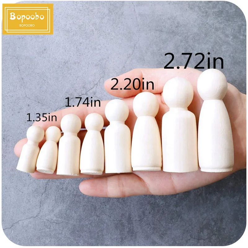 10 шт. 55 мм колышки для кукол деревянные Семейные Куклы Дети DIY игрушки