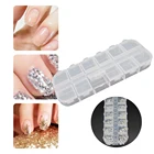12 сетки прозрачный пластиковый держатель бусин ящик для хранения лака для нейл-арта украшения Дисплей Органайзер чехол Маникюр Сделай Сам аксессуары