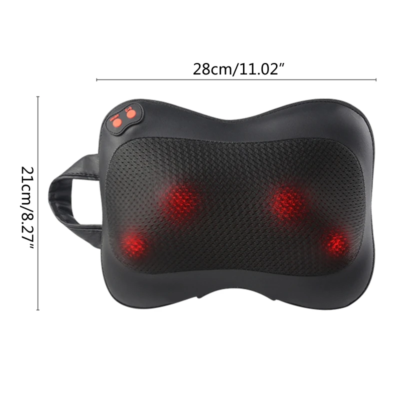 

Electric Pain Relief Back Neck Massager Home Car Deep Kneading Cushion Massage Pillow with Heat for Shoulders Lower Back