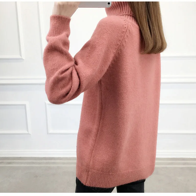 Новый кашемировый женский свитер с высоким воротом Женский вязаный зимний для