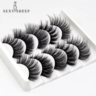 Ресницы 3D из искусственной норки SEXYSHEEP, густые накладные ресницы ручной работы, объемные мягкие искусственная норка, 5 пар