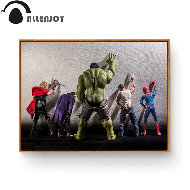 Allenjoy унитаз плакат с изображением Халка Железного человека Тора Джокера