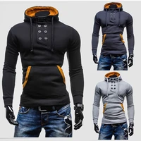 2021 fashion double breasted mens cotton pullover sweatshirt male long sleeved slim brushed hoodie men casual sweatshirts