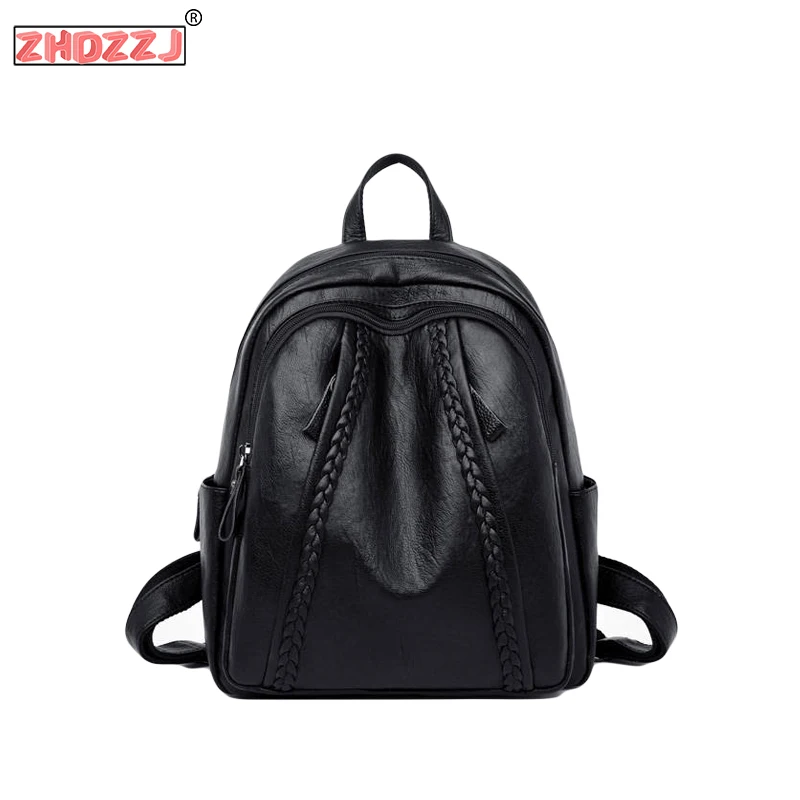 Модный вместительный женский рюкзак из мягкой кожи Корейская трендовая школьная