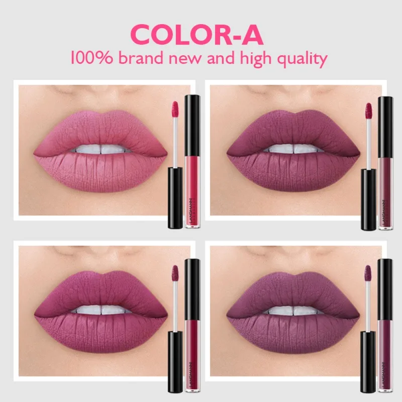4 шт. сексуальная матовая губная помада бархатный блеск для губ набор не Цветущая