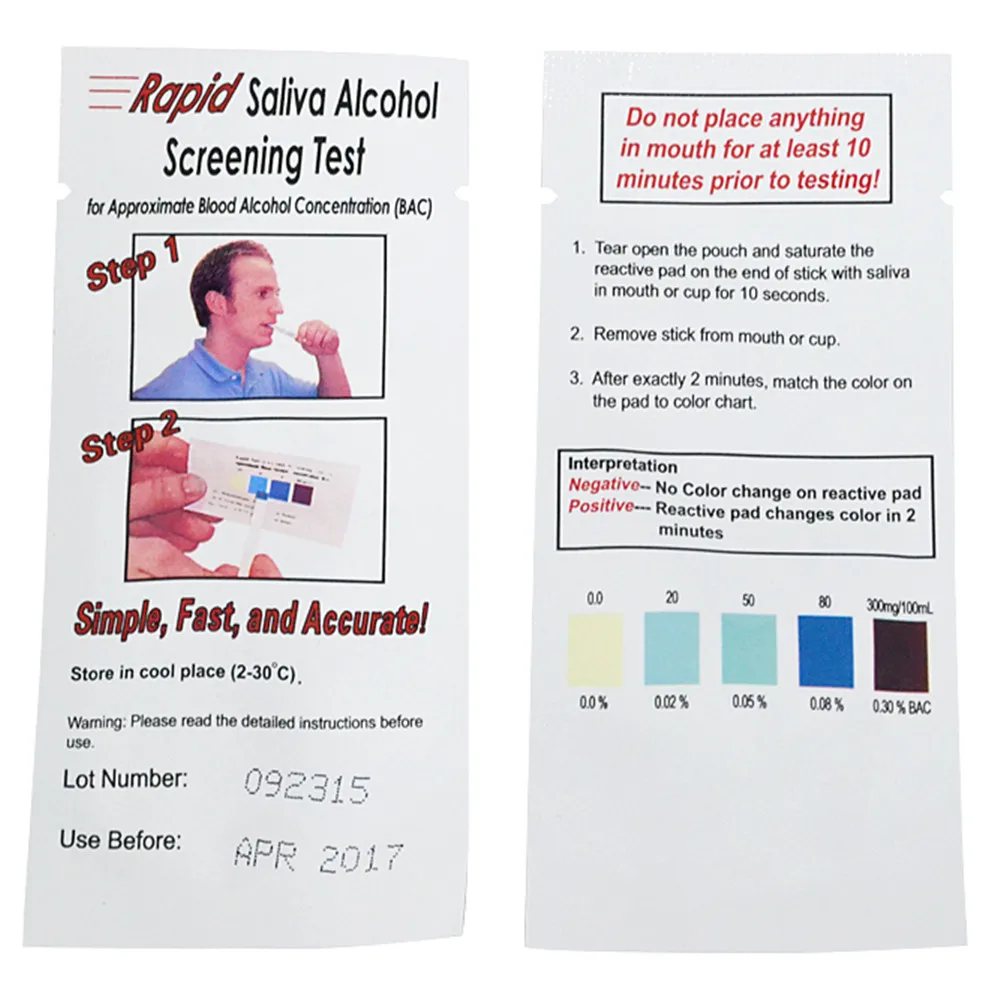 

GREENWON qualitied disposable Rapid Saliva Alcohol test paper