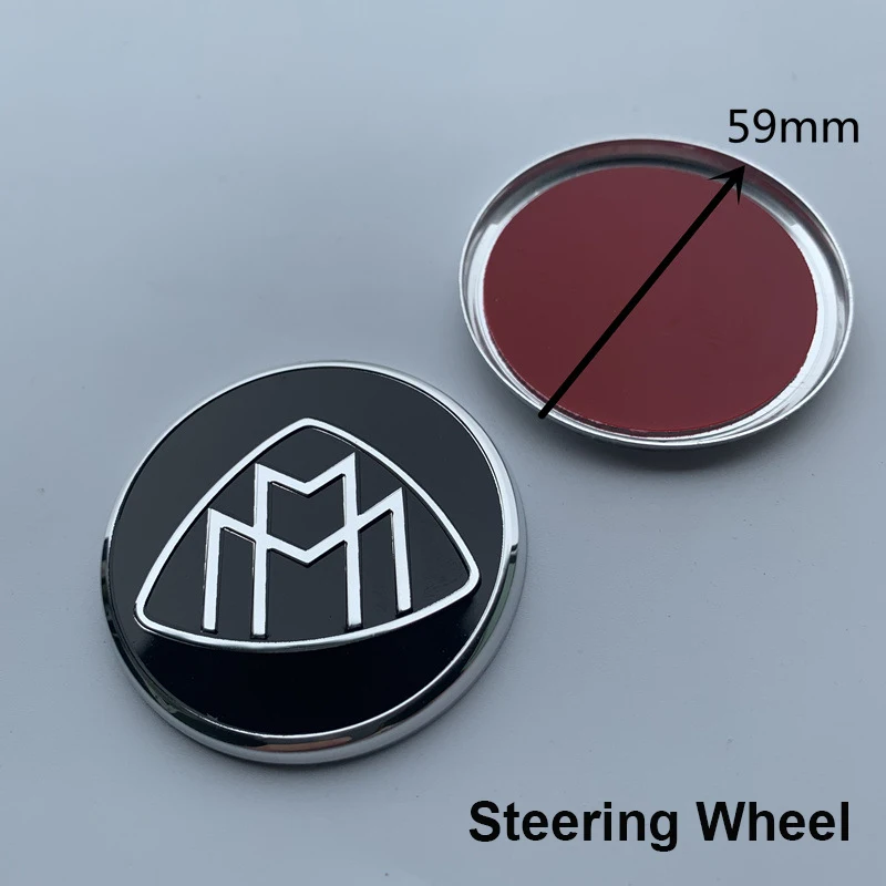 Steering Wheel 59mm Круглый значок эмблемы для Maybach S320L S400 S500 S600 S680 автомобильный Стайлинг рулевое колесо Центральная наклейка крышка капота лого с булавками - Цвет: Steering Wheel 59mm