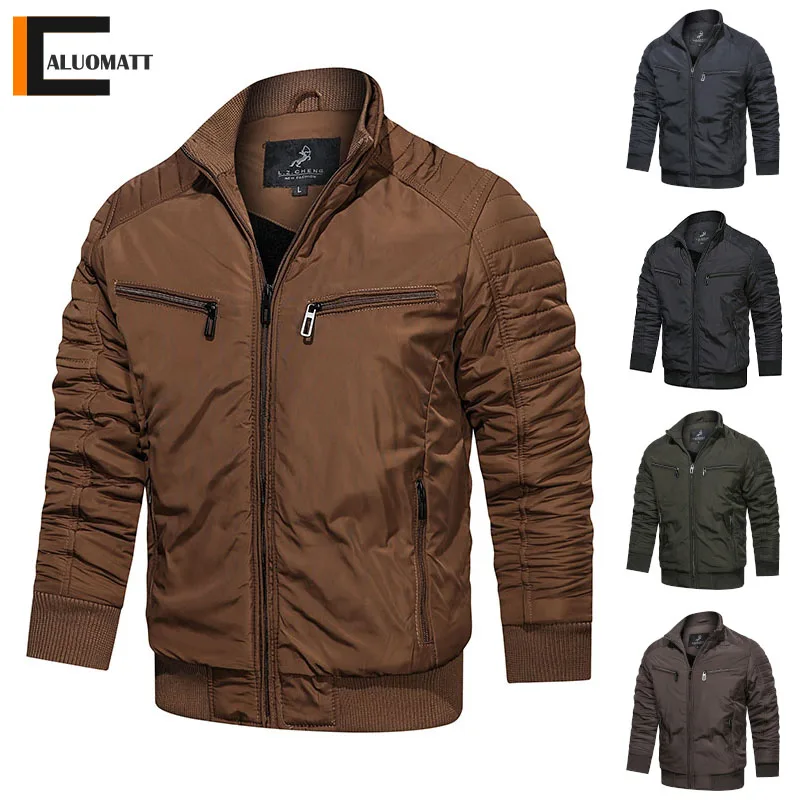 

Autumn Winter Jacket Men Slim Fit Stand Collar Cotton-padded Men's Jackets Parkas Thicken Warm Casual Fshion Zip Windproof Coats