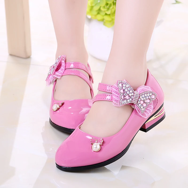2019 белые классические модели обуви для девочек обувь принцессы с бантом кожаные