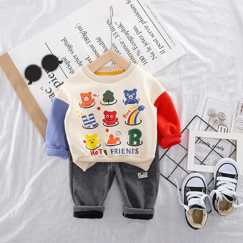 Комплект для малышей От 0 до 3 лет новый осенний свитер с длинными рукавами и