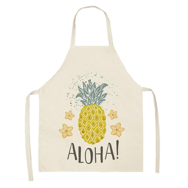 

Kitchen Apron Cotton Linen Fruite Juice Printed Sleeveless man women Chef Cooking Aprons Kitchen accessories 68*55cm 0070