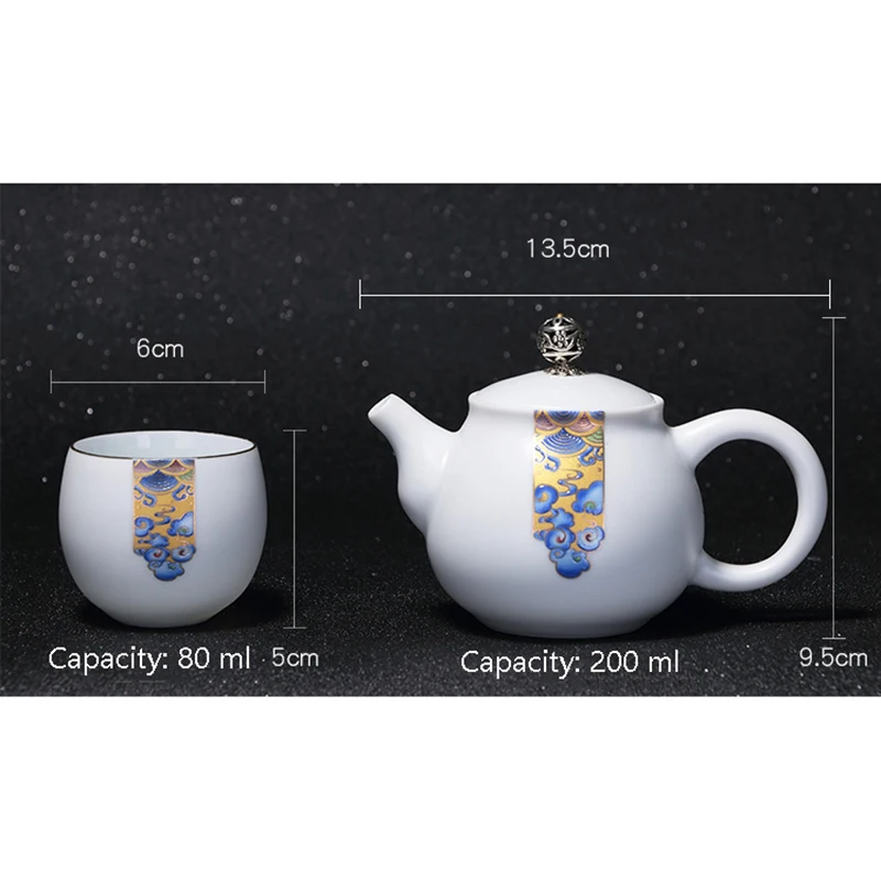 

Travel ceramic tea set fast passenger cup Business office company Tea gifts Simple household tea set Tea cup Tea can Pot With