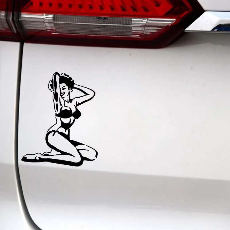 

Car Stickers Charming and Seductive Sexy Girl Cool Car Decoration Stickers Waterproof Cover Scratch Black/white, 15cm*12cm
