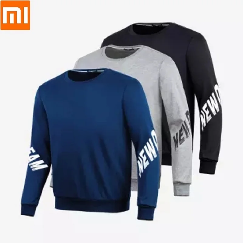 

Xiaomi Autumn winter men super soft velvet Round neck sweatshirt Soft thick Fashion print Casual long sleeve Sportswear T shirt