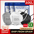 100 шт. отправка из Европы черные маски серые белые сертификаты соответствия CE FFP2Mask KN95 маска для лица одобрено fpp2