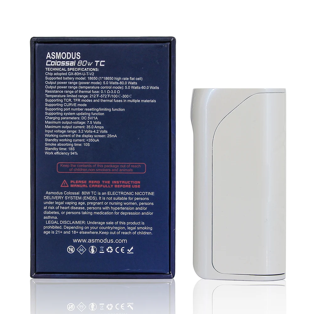 [Clearance] Asmodus Colossal 80W M od fit Single 18650 Battery With Advanced GX-80HUT-V2 Chip Mo d For Wotofo RTA RDA RDTA | Электроника