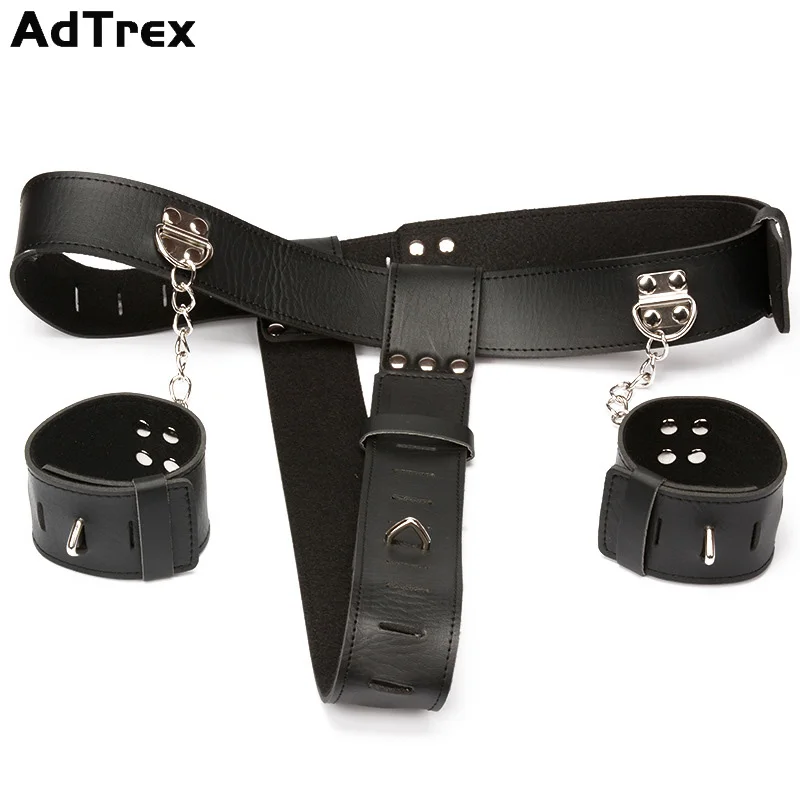 

BDSM Bondage Restraints Strap Leather Handcuffs Chastity Pants Belt Adult Cosplay Slave Game Sexy Toy