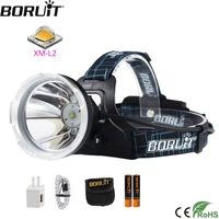 boruit b10 xm l2 led powerful headlamp 3 mode 6000lm headlight rechargeable 18650 waterproof head torch for camping hunting