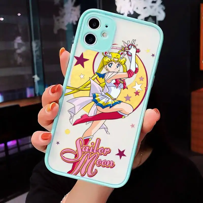 

Japan Anime Sailor Moon Princess Phone Case matte transparent For blue iPhone 7 8 x xs xr 11 12 pro plus max mini Clear Funda