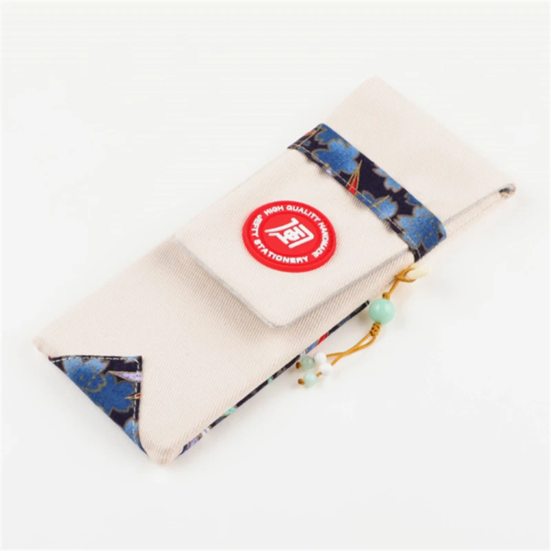 Японский стиль бамбуковый пенал с принтом в виде листьев для ручки студенческий