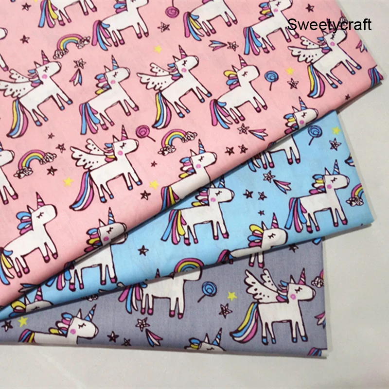 160*50 см хлопчатобумажная ткань с принтом летающей лошади саржевая Ткань для шитья