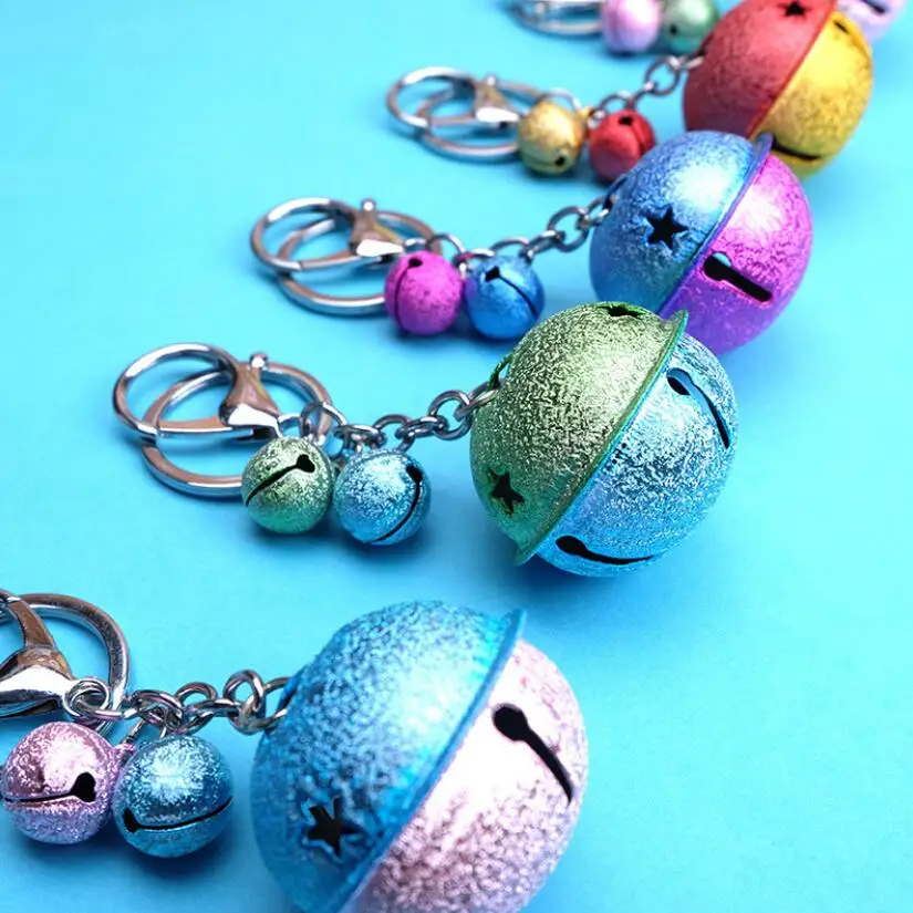 Красочные рождественские колокольчики милый брелок для ключей карабины Брелоки