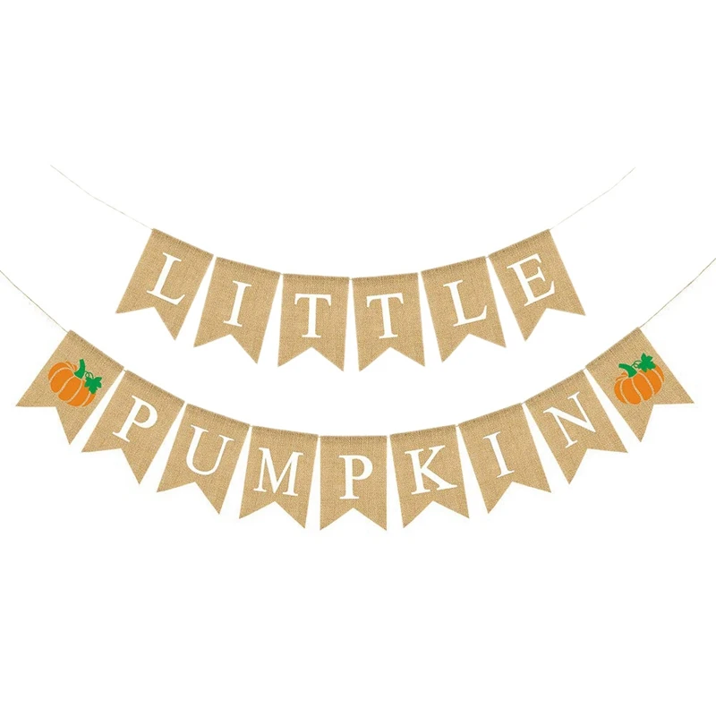 Джутовая Мешковина маленькая тыква баннер Осень Детский Душ пеленки вечерние