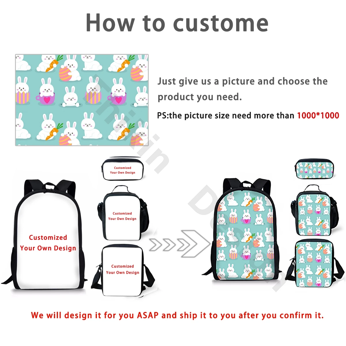 Школьные сумки с принтом тикин каваи из мультфильма Пудель Тедди для детей