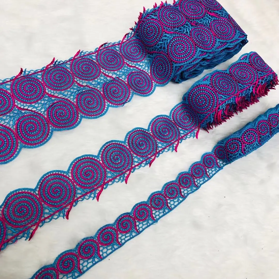 

30 ярдов кружева, аксессуары для отделки, вышитая отделка для шитья, африканская кружевная ткань, материал «сделай сам»