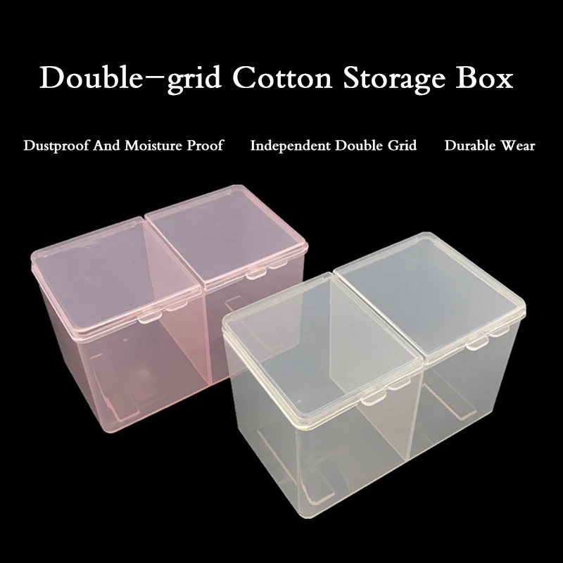 2 цвета очищающий хлопок коробка для хранения портативный ногтей прозрачный
