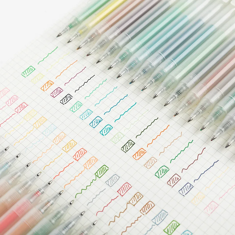 

36pcs Morandi Color Pens Set Multi Color Gel Ink Pens Colours Marker Liner 0.5mm Ballpoint Stationery Office And School Supplies