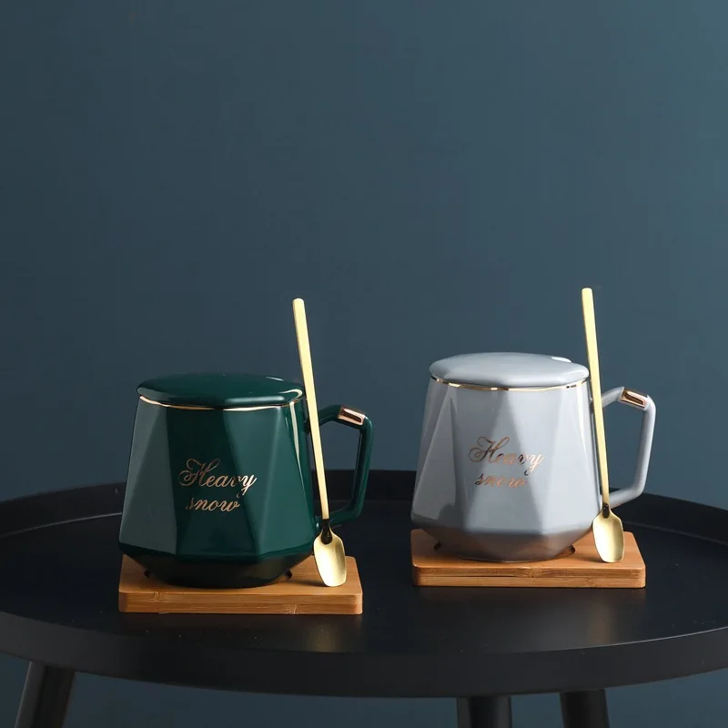 Новый продукт 450 мл Роскошная золотая кофейная чашка в европейском стиле с