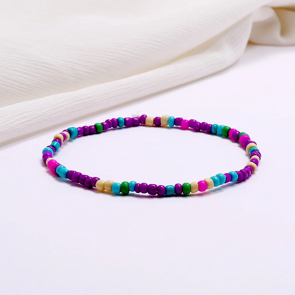 

Bohemian Summer Wild Colorful Rice Beads Anklet Simple Creative Multi-Purpose Beach Foot Jewelry