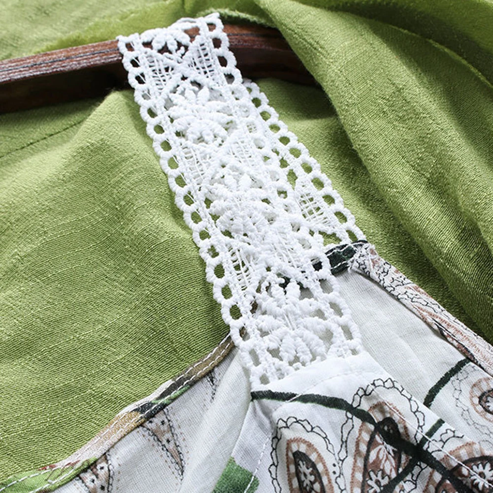 2 шт./компл. женское платье оверсайз из хлопка и льна с цветочным принтом без