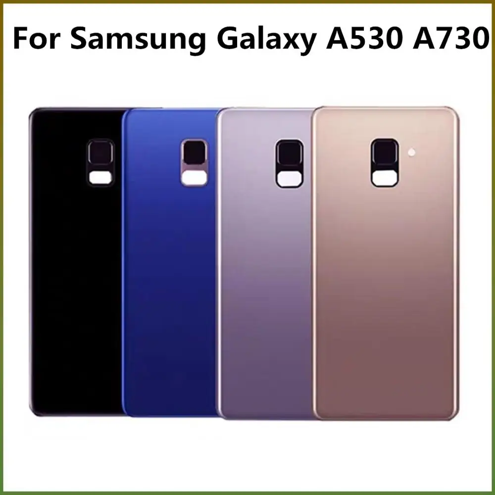 Задняя крышка батареи для Samsung A8 Plus + 2018 A730 A530 корпус двери с камерой стекло