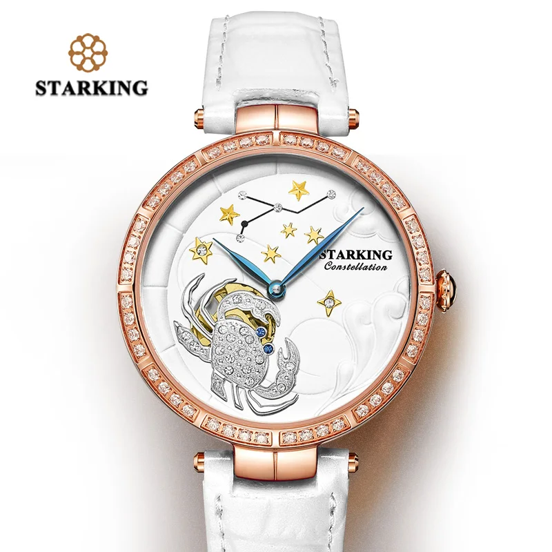 Часы STARKING женские наручные с созвездиями рака и кожи брендовые люксовые модные