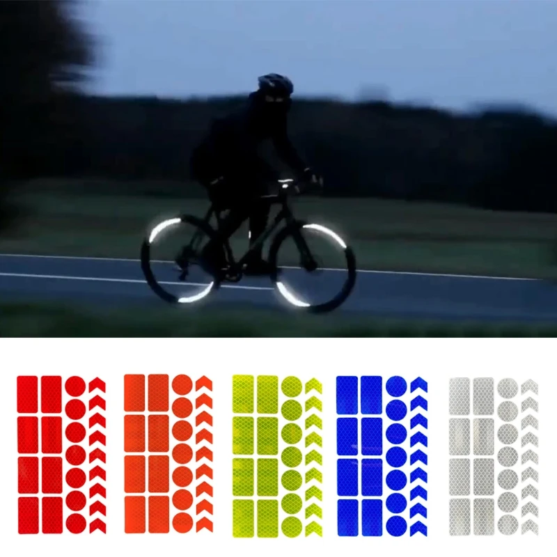 

Reflective Waterproof Warning Reflective Stickers for MTB Bicycle Fluorescent Adhesive Tape for Night Safety with Warning Film