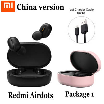 CN add set 1 Xiaomi Redmi AirDots TWS Bluetooth 5,0 беспроводные наушники для зарядки 8D Bass стерео наушники с микрофоном свободные Наушники управление AI - Цвет: CN add set 1