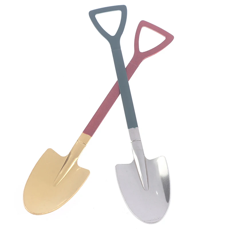 2PCS Coffee Spoon Cutlery Set Stainless Steel Retro Iron Shovel Ice Cream | Дом и сад