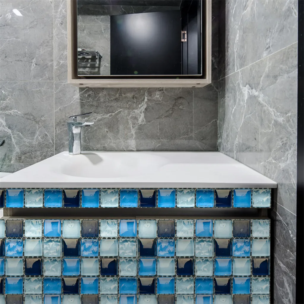 10 шт. квадратная самоклеящаяся настенная мозаика х10 см | Дом и сад