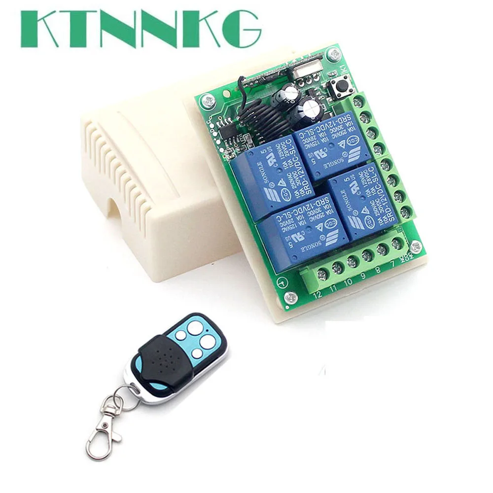 Универсальный пульт дистанционного управления KTNNKG, 433 МГц, 4 канала, 12 в пост. Тока