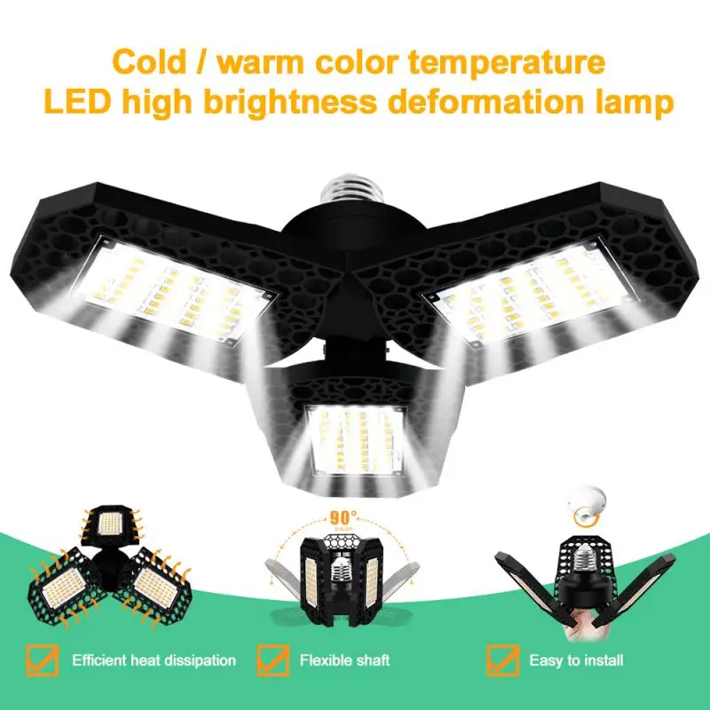 

Super Bright LED Garage Light Deformable Ceiling Light high performance durable lifespan high brightness low-heat generating