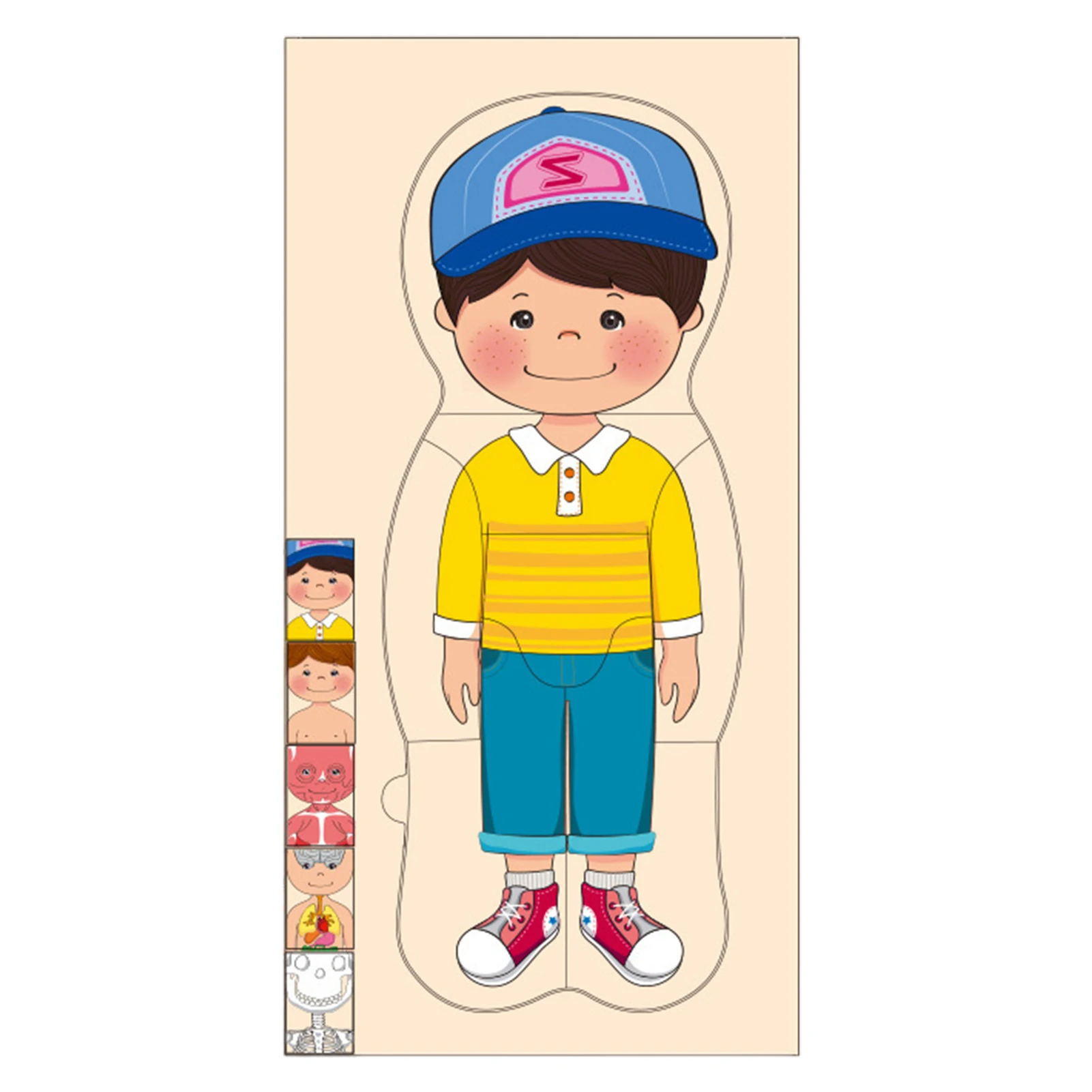 

Wooden Montessori Puzzle Toy Figure Dressing Jigsaw Body Cognition Toy Baby Early Intelligent Learning Children Educational Toy