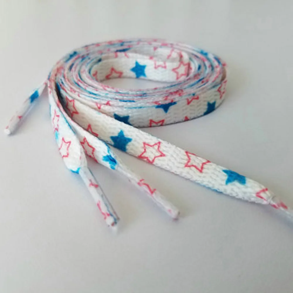 

Star Shoelace Print Color Low-cut High Top Canvas Shoes Laces Star Personalized Printing Shoelaces Accesories