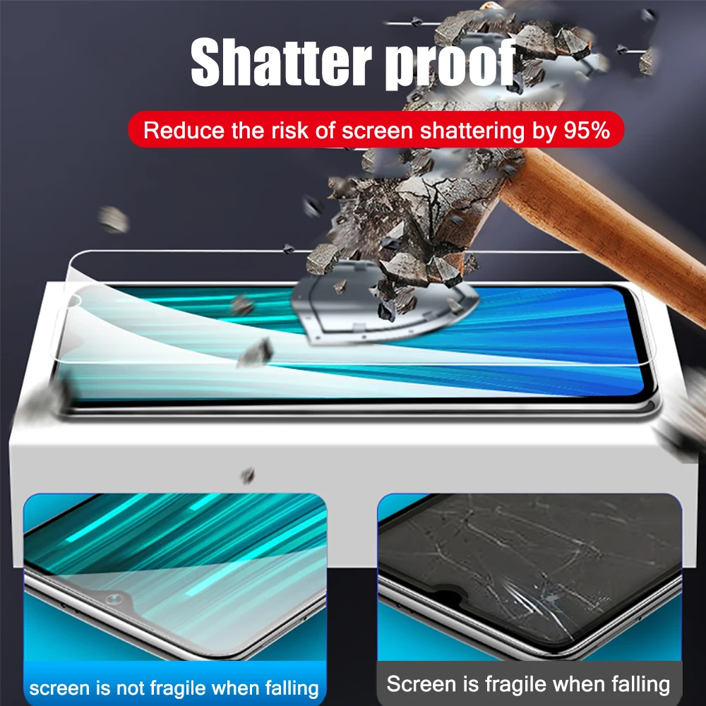 

3Pcs original protective glass for xiaomi poco x3 x 3 pro redmy redmi note 8 9 pro 9s not 8t 8a 8c 9a 9c screen protector film