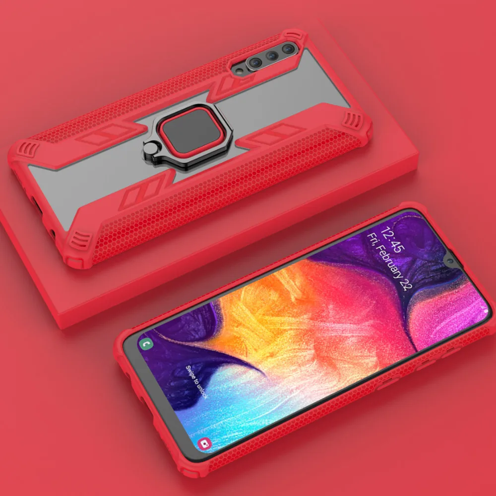 Противоударный защитный чехол для samsung Galaxy A50, чехол 6," для samsung A 50 A30, кольцо-держатель для пальца, чехол для телефона, KONSMART