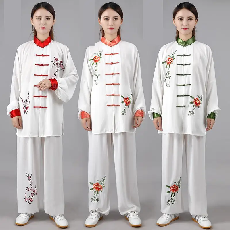 

Cotton Linen Unisex Tai Chi Clothing Women Embroidery Kung Fu Uniforms Male Traditional Chinese Wushu Performance Uniform
