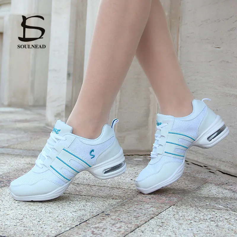 Women's Soft Bottom Jazz Hip Hop Dance Sneakers Lightweight Breathable Woman Dancing Shoes Ladies Modern Sports Dance Shoes