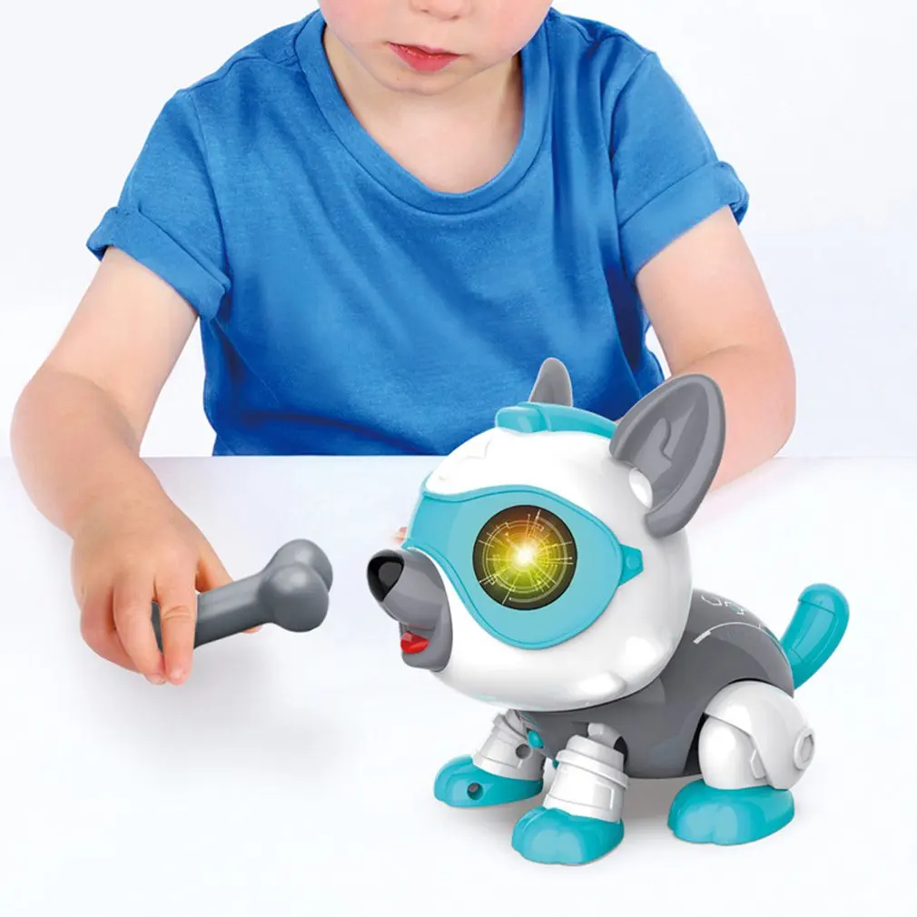 

1pc DIY Smart Sensor Electronic Robot Dog Voice Control Magnetic Induction Parent-child Interactive Toy Color Random