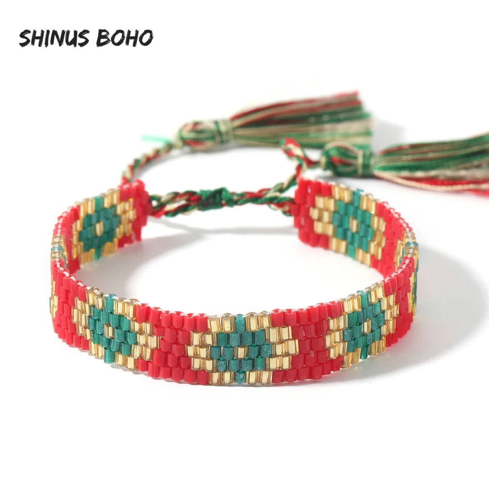 Женский плетеный браслет с бусинами SHINUSBOHO | Украшения и аксессуары